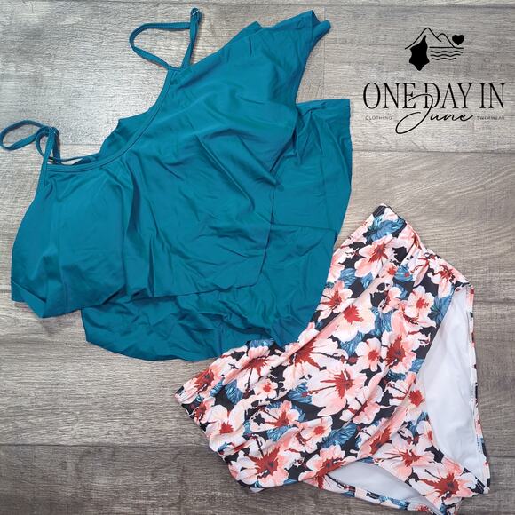 Aleumdr High Waist Flounce Bikini Swimsuit Size XL - Picture 3 of 6